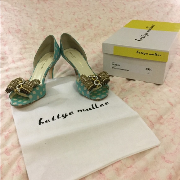 BHLDN Bettye Muller polka dot d’orsays heels - Picture 2 of 6